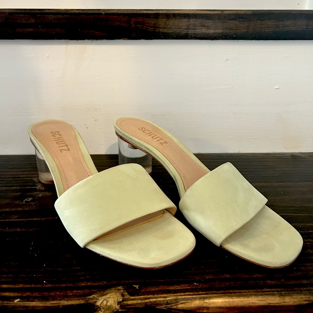 Schutz Mirlande Low Heel Sandal, Lemongrass, 8.5